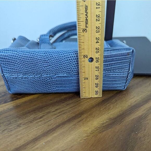 Anne Klein Women's Slate Lizard-Embossed Mini Convertible Satchel - Picture 11 of 14